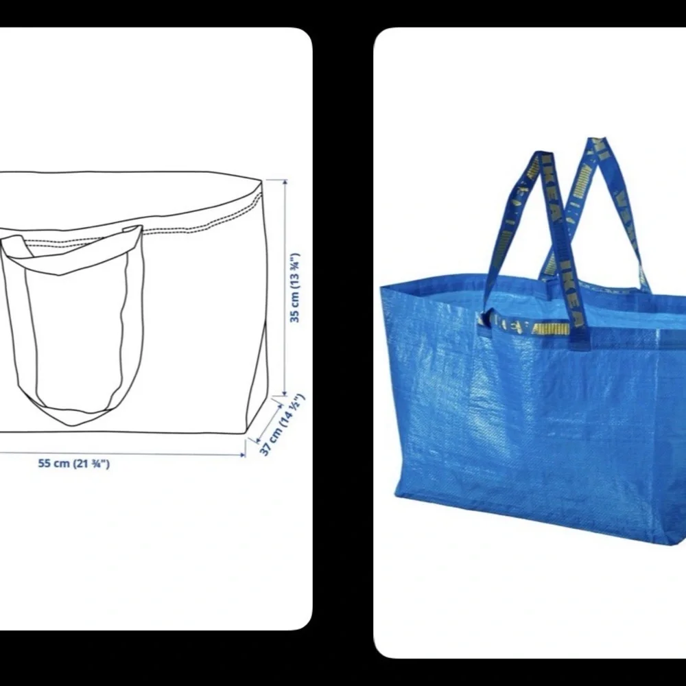3 sturdy blue Ikea Frakta Bags storage holiday storage spring cleaning toy new